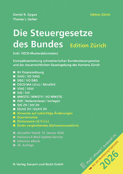 Die Steuergesetze des Bundes - Edition Zürich 2026